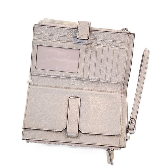 Michael Kors Adele Double Zip Wristlet Wallet 32T8TFDW4L Purse Truffle Leather - Picture 5 of 13